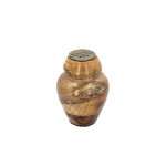 Wooden keepsake mini urn for ashes with memorial plaque