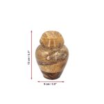 Wooden keepsake mini urn for ashes dimensions 13 cm by 9 cm