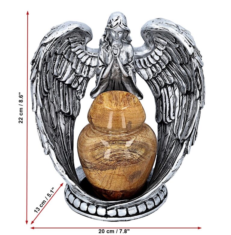 Guardian Angel keepsake memorial urn dimensions 22 cm by 20 cm