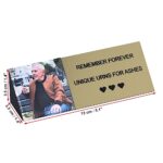 Memorial plaque with photo size 13 x 3.5 cm for cremation urn